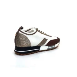 Baskets Ivoire 210.1810 Textile Blanc Paillettes Or