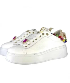 Baskets Plateforme Giopiu Pia46 Cuir Blanc