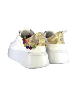 Baskets Plateforme Giopiu Pia46 Cuir Blanc