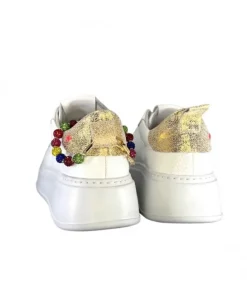 Baskets Plateforme Giopiu Pia46 Cuir Blanc