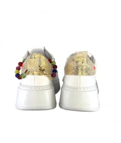 Baskets Plateforme Giopiu Pia46 Cuir Blanc