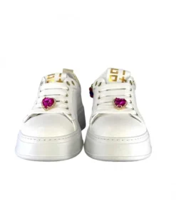 Baskets Plateforme Giopiu Pia46 Cuir Blanc