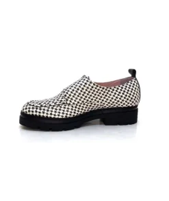 Dansi 4782 Cuir Blanc Imprime Etoile Noir