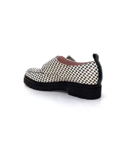 Dansi 4782 Cuir Blanc Imprime Etoile Noir