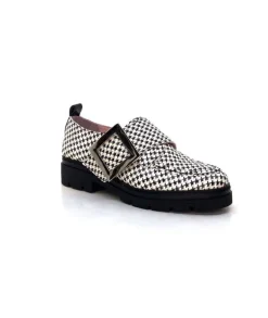 Dansi 4782 Cuir Blanc Imprime Etoile Noir