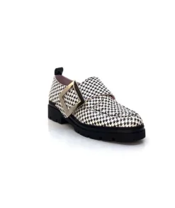 Dansi 4782 Cuir Blanc Imprime Etoile Noir