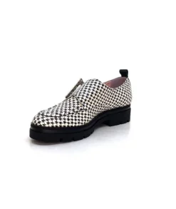 Dansi 4782 Cuir Blanc Imprime Etoile Noir