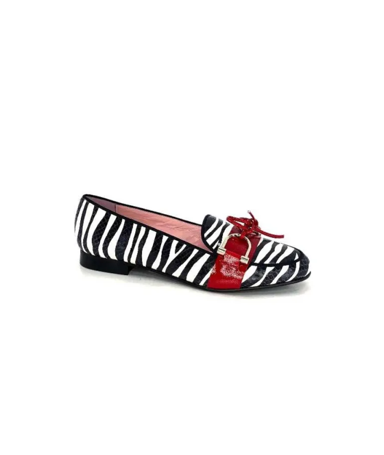Dansi 5282 Cuir Blanc Noir Rouge
