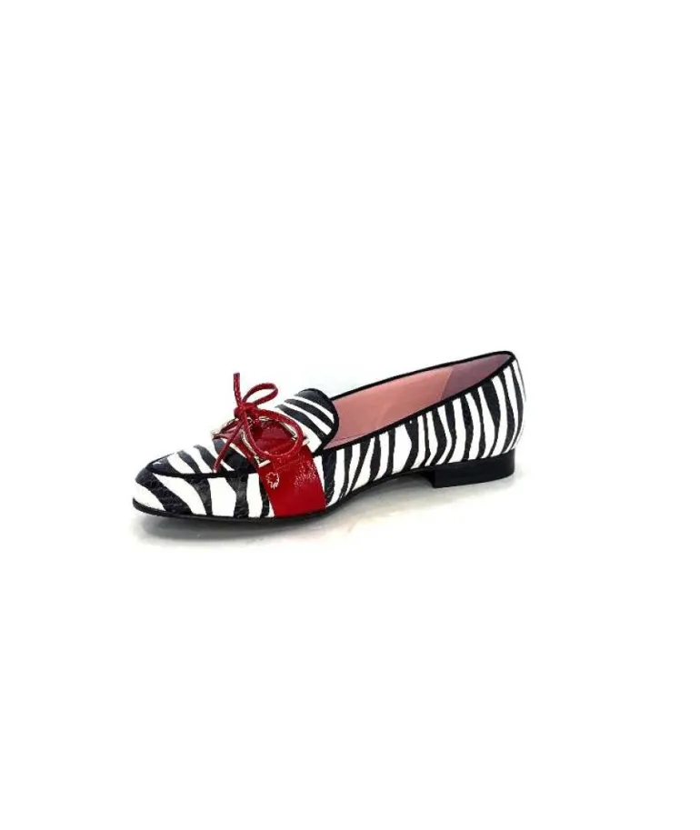 Dansi 5282 Cuir Blanc Noir Rouge