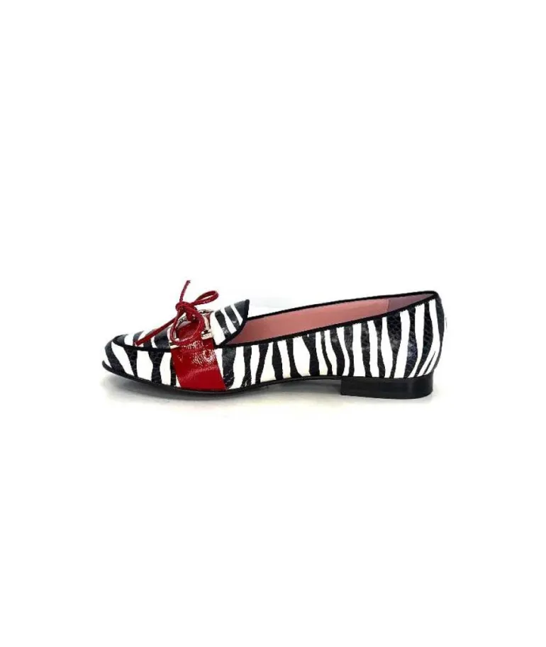 Dansi 5282 Cuir Blanc Noir Rouge