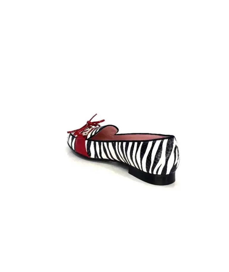 Dansi 5282 Cuir Blanc Noir Rouge