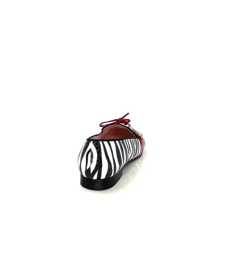 Dansi 5282 Cuir Blanc Noir Rouge