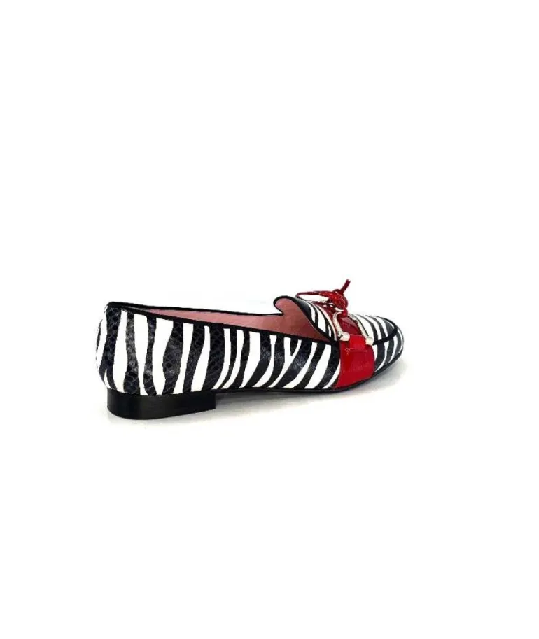 Dansi 5282 Cuir Blanc Noir Rouge