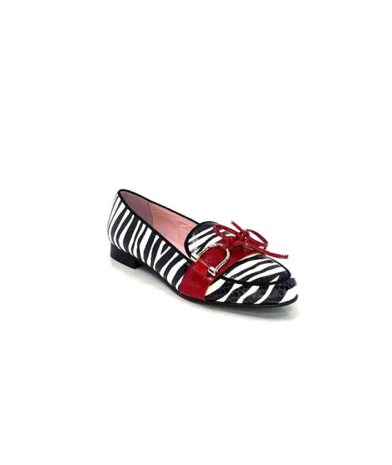 Dansi 5282 Cuir Blanc Noir Rouge