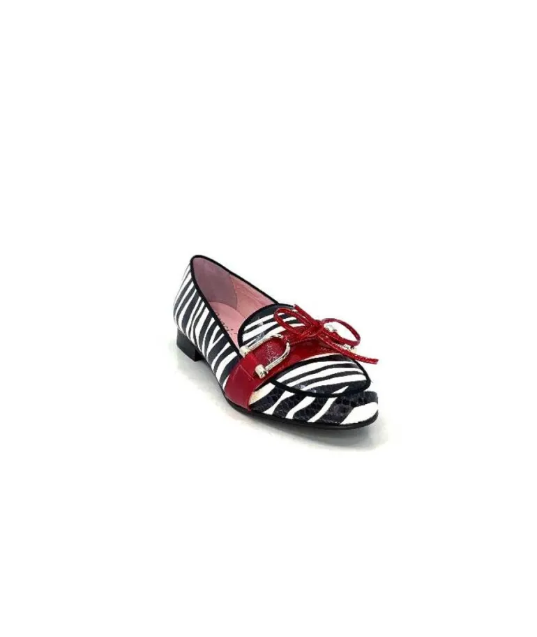 Dansi 5282 Cuir Blanc Noir Rouge