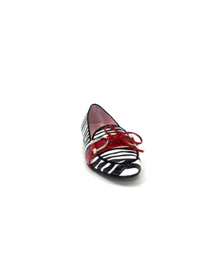 Dansi 5282 Cuir Blanc Noir Rouge