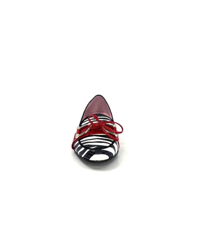 Dansi 5282 Cuir Blanc Noir Rouge