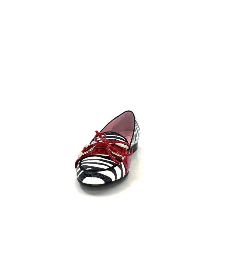 Dansi 5282 Cuir Blanc Noir Rouge