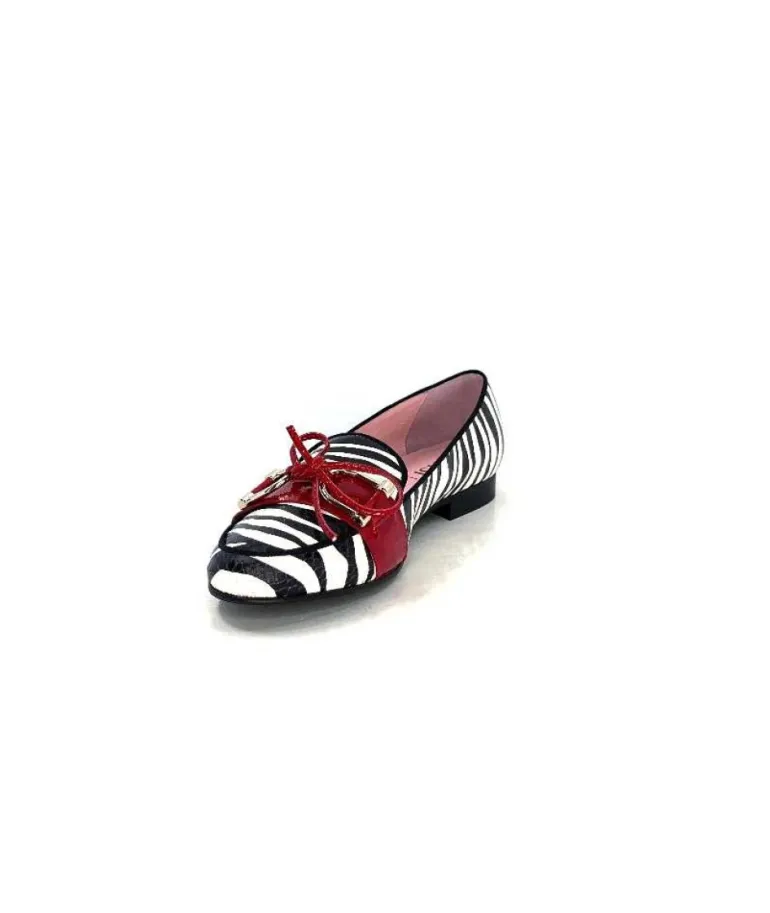 Dansi 5282 Cuir Blanc Noir Rouge