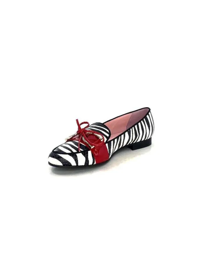 Dansi 5282 Cuir Blanc Noir Rouge