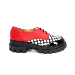 Dansi 5781 Cuir Noir - Rouge Imprime Blanc