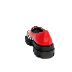 Dansi 5781 Cuir Noir - Rouge Imprime Blanc