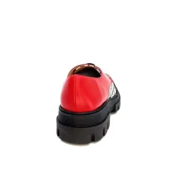 Dansi 5781 Cuir Noir - Rouge Imprime Blanc