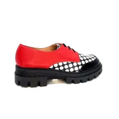 Dansi 5781 Cuir Noir - Rouge Imprime Blanc