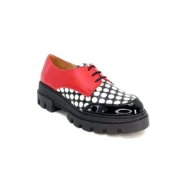 Dansi 5781 Cuir Noir - Rouge Imprime Blanc