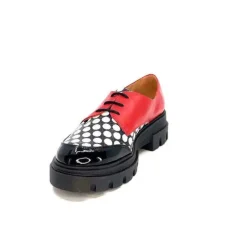 Dansi 5781 Cuir Noir - Rouge Imprime Blanc