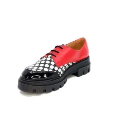 Dansi 5781 Cuir Noir - Rouge Imprime Blanc