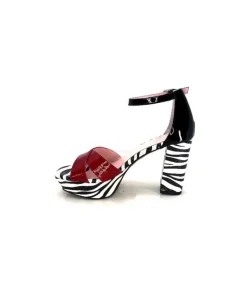 Dansi 5581 Cuir Noir Blanc Rouge