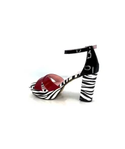 Dansi 5581 Cuir Noir Blanc Rouge