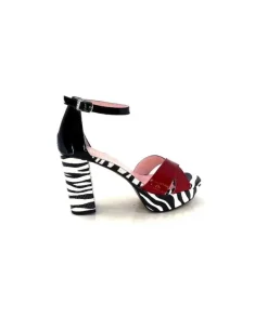 Dansi 5581 Cuir Noir Blanc Rouge
