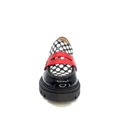 Dansi 5782 Cuir Vernis Noir Imprime Blanc