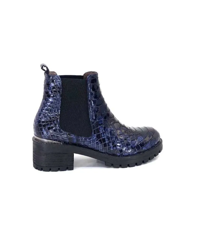 Dinka Cuir Vernis Coco Bleu