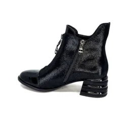 Elue Par Nous Maculotte Cuir Irise Noir Vernis Noir