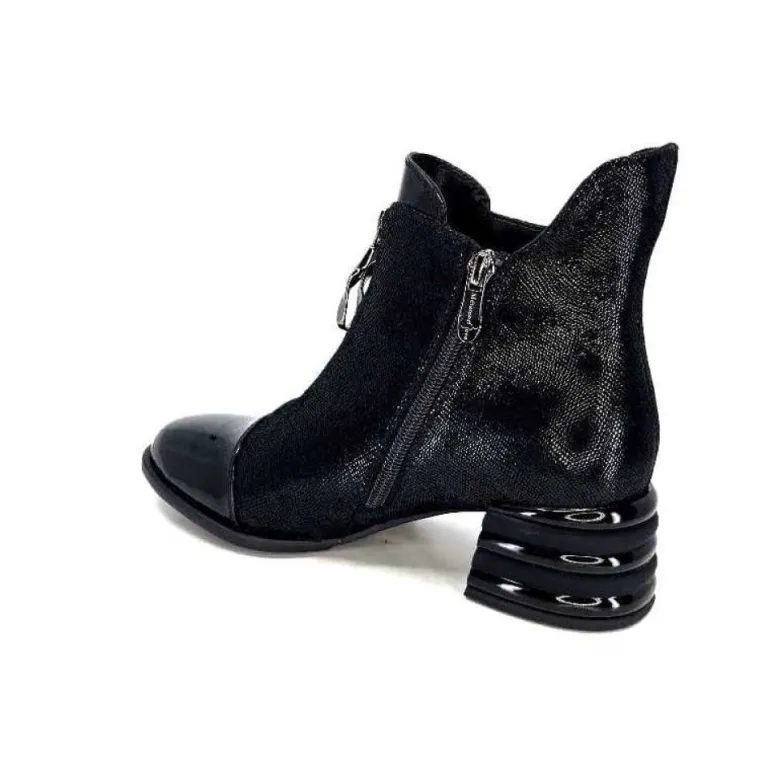 Elue Par Nous Maculotte Cuir Irise Noir Vernis Noir