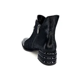 Elue Par Nous Maculotte Cuir Irise Noir Vernis Noir