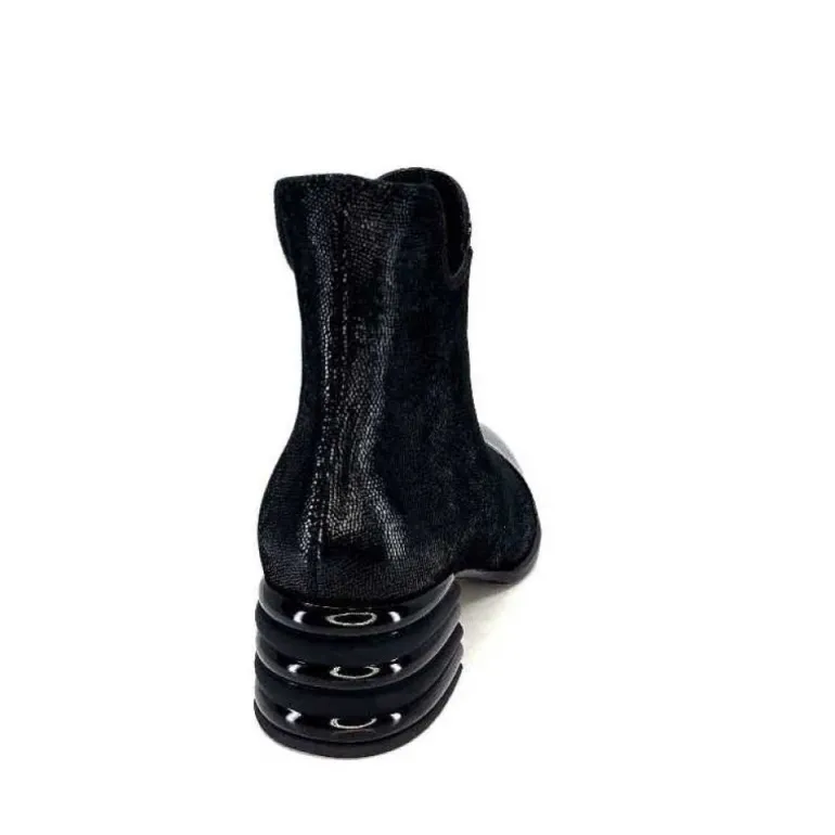 Elue Par Nous Maculotte Cuir Irise Noir Vernis Noir