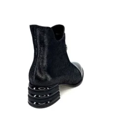 Elue Par Nous Maculotte Cuir Irise Noir Vernis Noir