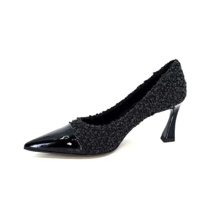 Enzo Di Martino Eli 715 Textile Noir Cuir Vernis Noir