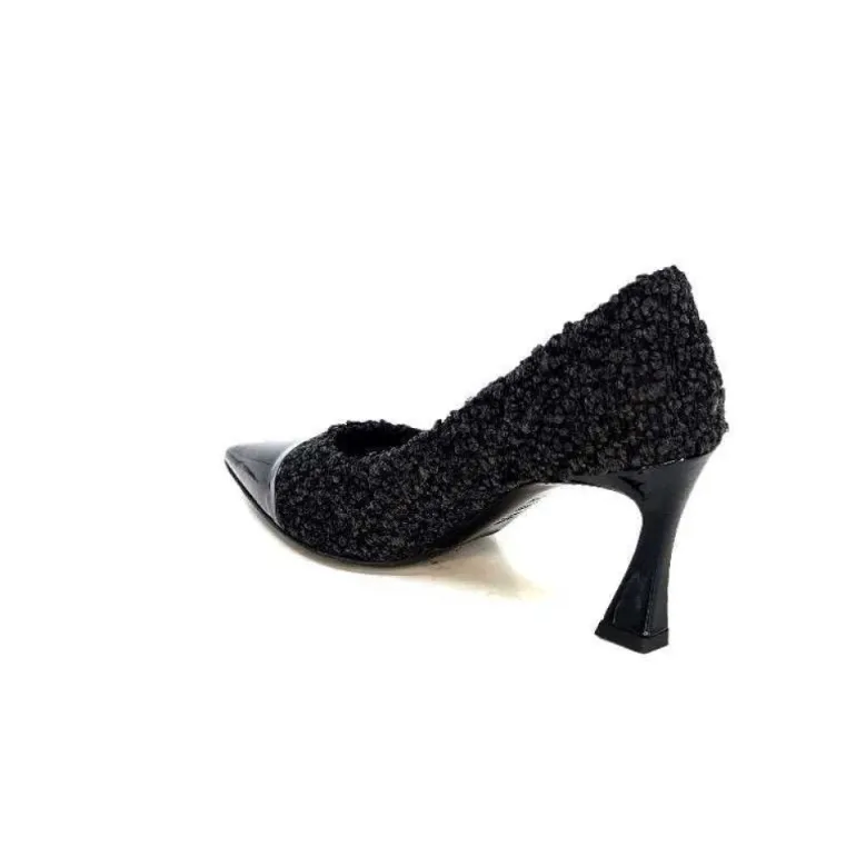 Enzo Di Martino Eli 715 Textile Noir Cuir Vernis Noir