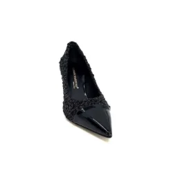Enzo Di Martino Eli 715 Textile Noir Cuir Vernis Noir