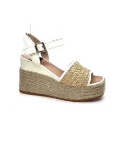 Gaimo Edi Cuir Blanc & Raffia