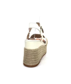 Gaimo Edi Cuir Blanc & Raffia