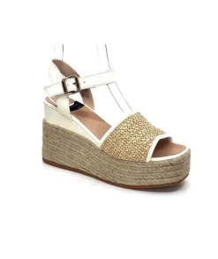 Gaimo Edi Cuir Blanc & Raffia