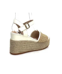 Gaimo Edi Cuir Blanc & Raffia