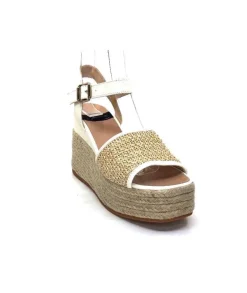 Gaimo Edi Cuir Blanc & Raffia