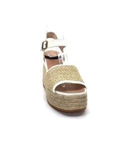 Gaimo Edi Cuir Blanc & Raffia